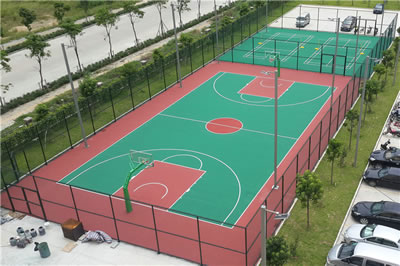 篮球场围网效果图